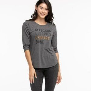 "Mascara, Leggings, Leopard, Done" 3/4 Sleeve Graphic Tee